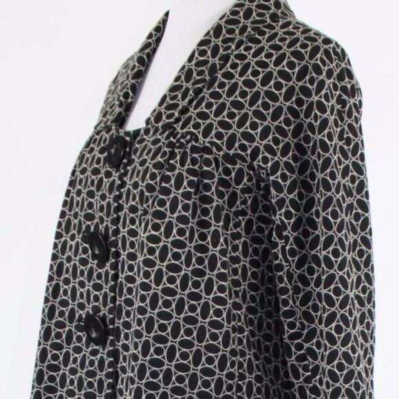 Vintage 90s Y2K Max Studio Retro Cropped Black White Swing Jacket M - Picture 4 of 8